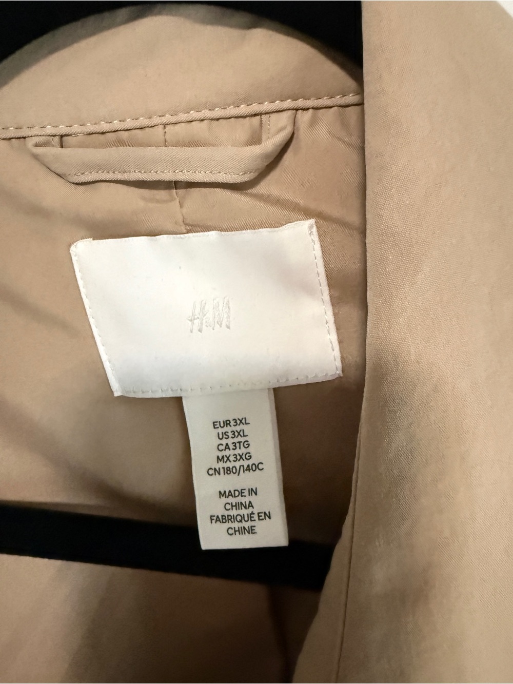 H&M Light Beige Trench Coat with Waist Tie - Picture 2 of 2